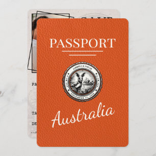 Save The Date Orange Australia Passport Enregistrer La Date