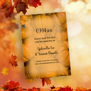 Save The Date Orange Automne Citrouille mariage Enregistrer la d