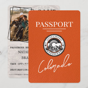 Save The Date Orange Colorado Passeport Enregistrer La Date