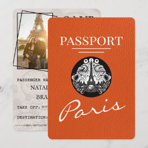 Save The Date Orange Paris Passport Enregistrer La Date