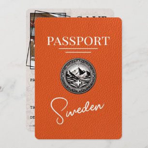 Save The Date Orange Suède Passeport Enregistrer La Date