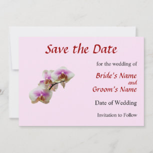 Save The Date Orchidées blanches et magenta pâle Enregistrez la