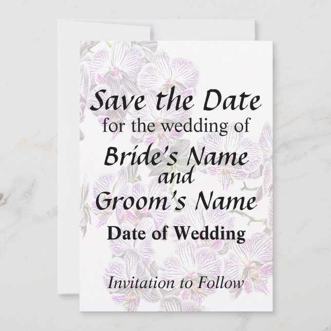 Save The Date Orchidées de Phalaenopsis rose et blanc (Devant)