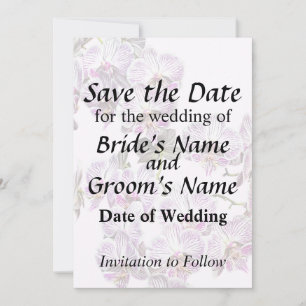 Save The Date Orchidées de Phalaenopsis rose et blanc