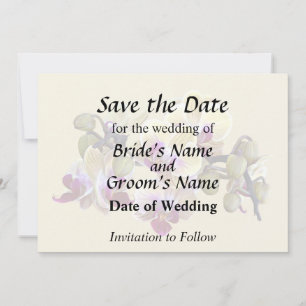 Save The Date Orchidées Phalaenopsis jaune pâle et magenta