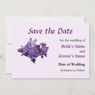 Save The Date Orchidées Violettes Délicates Sauvegarder la Date