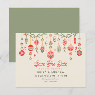 Save The Date ornement de mariage de Noël