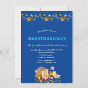 Save The Date Ornement étoiles dorées et cadeaux Soirée de Noël