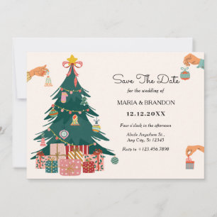 Save The Date ornements de décoration de sapin de Noël mariage