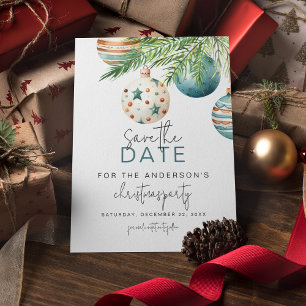 Save The Date Ornements turquoise & Gold Tree Fête de Noël