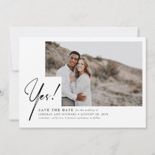 Save The Date Oui - Amusant et moderne Enregistrer la photo de l