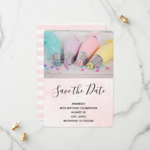 Save The Date Outils de décoration de gâteaux colorés Pastel Ann