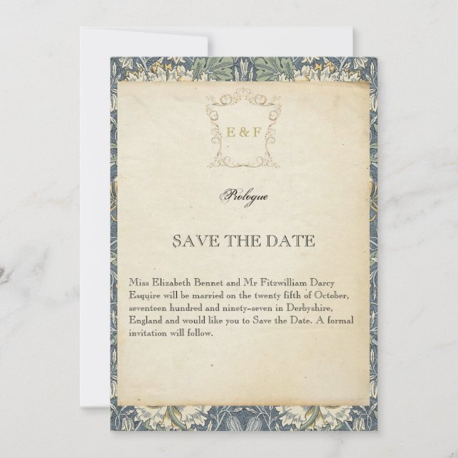 Save The Date Page de livre Mariage style victorien Enregistrer  (Devant)