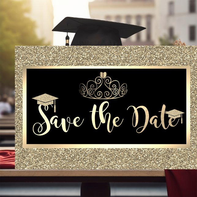 Save The Date Paillettes dorées, Couronne de remise de diplôme S (Créateur téléchargé)