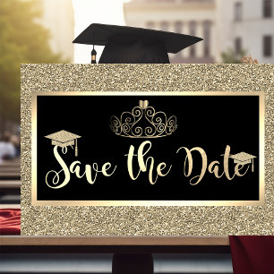 Save The Date Paillettes dorées, Couronne de remise des diplômes
