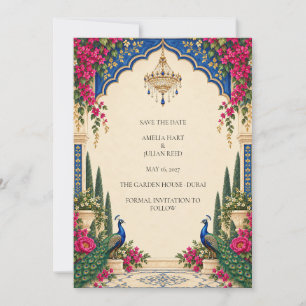 Save The Date Palais de paon électrique Jardin Enregistrer la da
