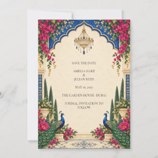 Save The Date Palais de paon électrique Jardin Enregistrer la da
