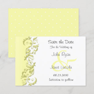 Save The Date Pale Yellow Polka Dot - Enregistrer la date