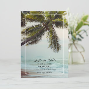 Save The Date Palm Tree Beach Destination Mariage Enregistrer la
