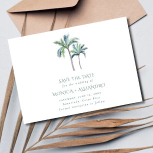 Save The Date Palm Tree Beach Tropical Mariage Photo