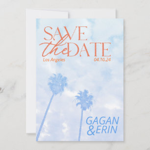 Save The Date Palm Tree De Los Angeles Sauvegardez La Date. Vint