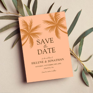 Save The Date Palm Tree Pêche Tropical Destination Mariage