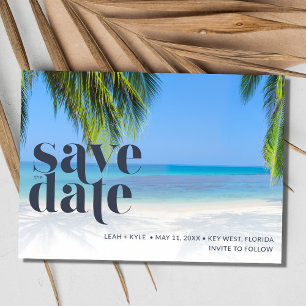 Save The Date Palm Tree Photo tropicale Mariage de plage