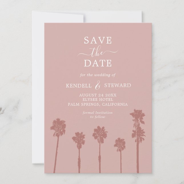 Save The Date Palm Tree Romance Mariage Suite Enregistrer la dat (Devant)