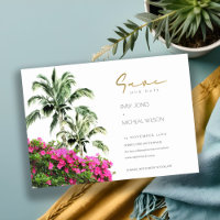 Palmier tropical de Bougainville rose vert