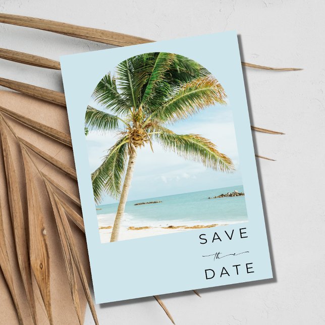 Save The Date Palmier tropical Key West Beach Mariage (Tropical Palm Tree Key West Beach Wedding Save The Date)