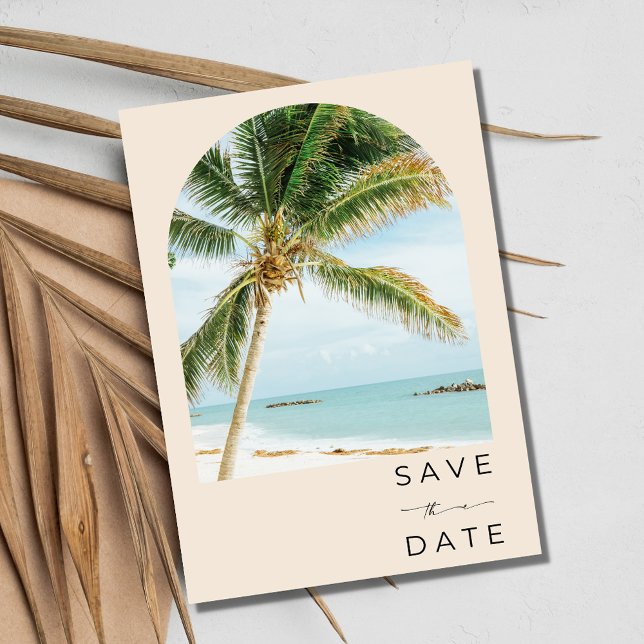 Save The Date Palmier tropical Key West Beach Mariage (Tropical Palm Tree Key West Beach Wedding Save The Date)