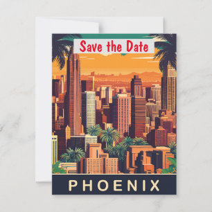 Save The Date Palmiers chauds du coucher de soleil de Phoenix In