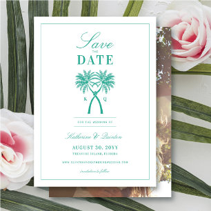 Save The Date Palmiers noués Destination Tropicale Mariage
