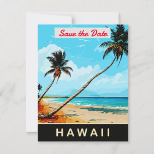 Save The Date Palmiers sur la plage d'Hawaii, 