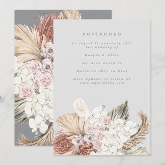 Save The Date Pampas bohémienne grise reportée