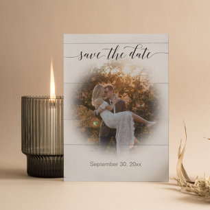 Save The Date Pampas Grass Rustique Bois Script Typographie