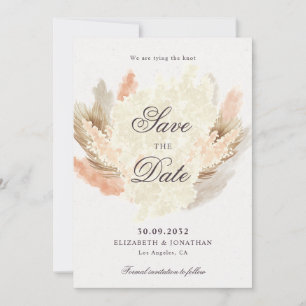 Save The Date Pampas herbe fleurs séchées boho photo