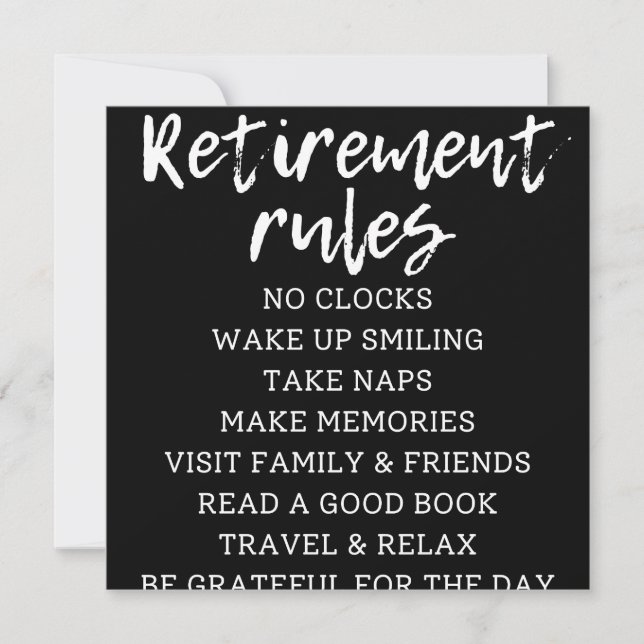 Save The Date Panneau Règles de retraite, Panneau Cadeau de retr (Devant)