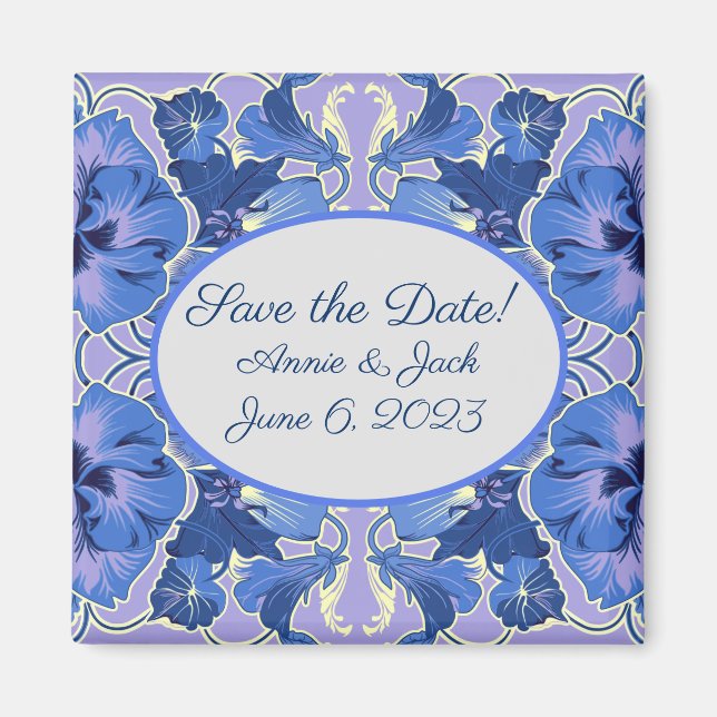 Save the date! Pansies romantiques Magnet (Devant)