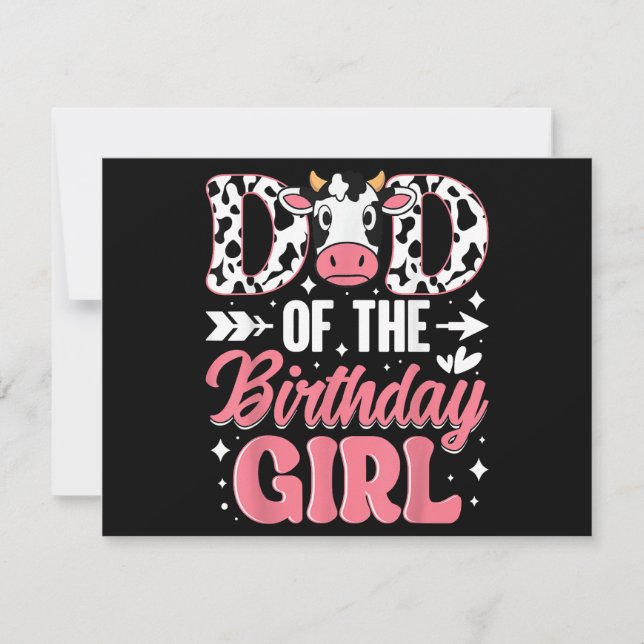 Save The Date Papa De L'Anniversaire Fille Vache Père Papa (Devant)