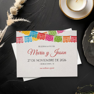 Save The Date Papel Picado Élégant Coloré Mariage Mariage Espagn