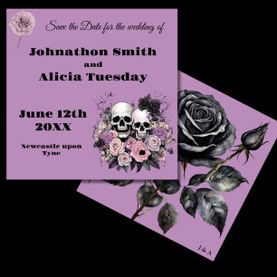 Save The Date Papeterie de mariage de style Pastel Goth sorcière