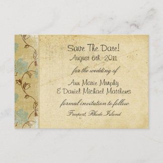 Save The Date Papier ancien et fleurs Enregistrer la date