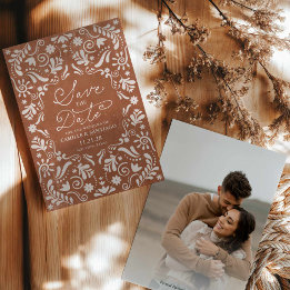 Save The Date Papier en terre cuite Picado Photo Enregistrer la