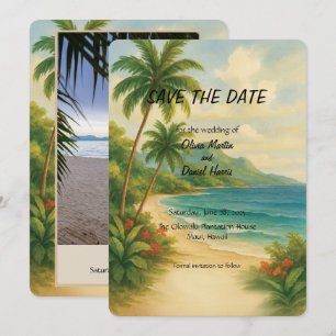 Save The Date Papier Peint Aquarelle Paradis Tropical Enregistre