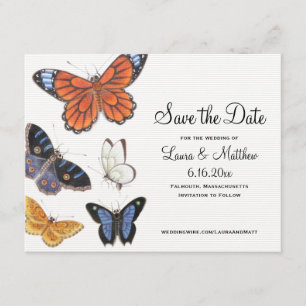 Save The Date Papillon Enregistrer La Date - Illustration Vintag