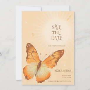 Save The Date Papillon Monarque Aquarelle Mariage Économisez la
