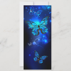 Save The Date Papillon Morpho sur fond sombre