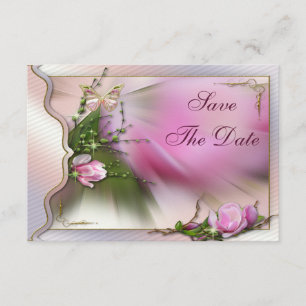 Save The Date Papillon rose Magnolia Étincelle Enregistrer la da