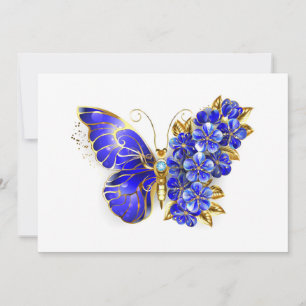 Save The Date Papillon Saphir Fleur